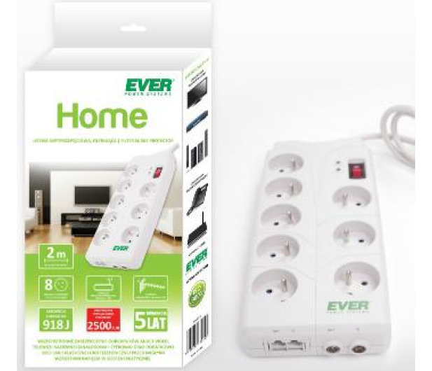 Ever Home - 8 gniazd, 2m, AV/RJ-45, biała - 105048 - zdjęcie 3